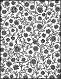 Vine and Floral Black White Pattern Rug