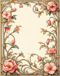 Art Nouveau Floral Pink Petal Design Rug
