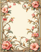Art Nouveau Floral Pink Petal Design Rug