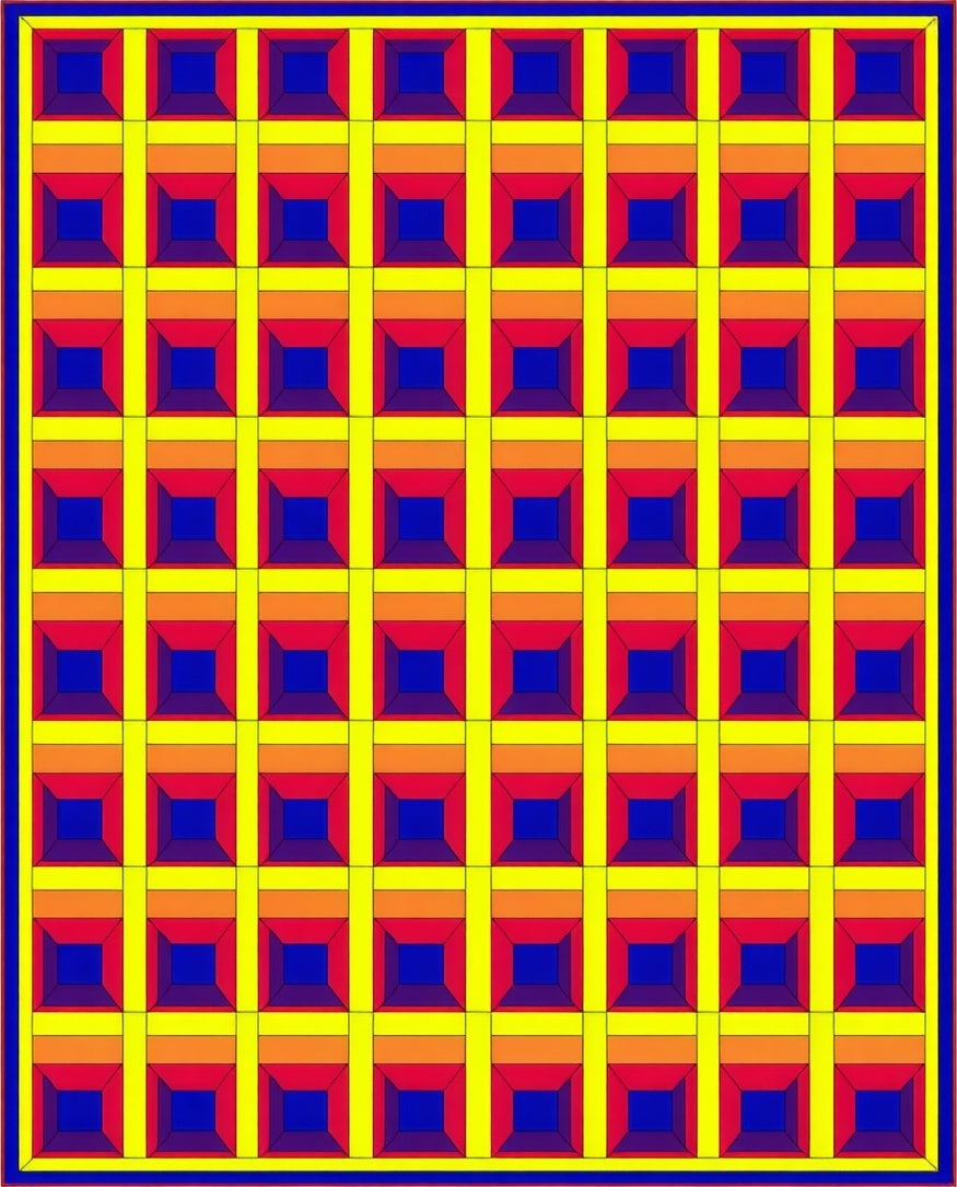 Bold Geometric Retro Pattern Rug