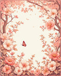 Pink Blossoms and Butterfly Garden Rug