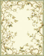 Vintage Floral Vine Botanical Design Rug