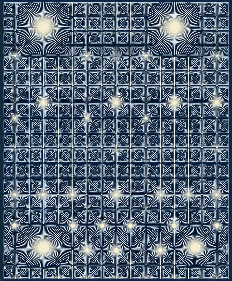 Radial Starburst Geometric Pattern Rug