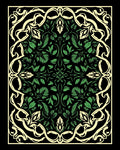 Elegant Emerald Leaf Scroll Mandala Rug