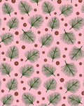 Pink Green Fern Floral Scatter Rug