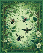 Verdant Nature Insects Flowers Rug