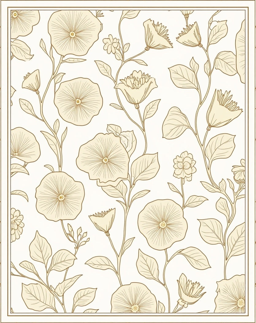 Vintage Floral Vine Pattern Accent Rug