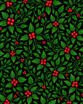 Festive Green Red Holly Botanical Rug