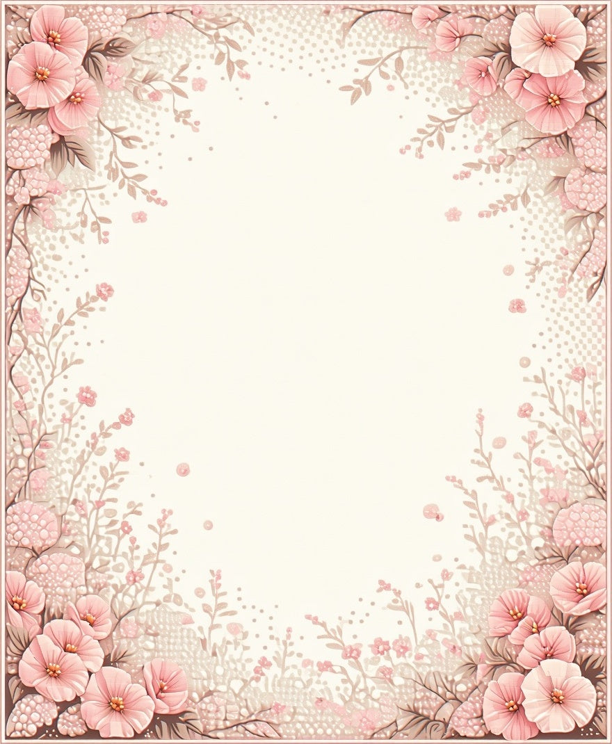 Soft Pink Floral Vine Pattern Rug