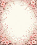 Soft Pink Floral Vine Pattern Rug