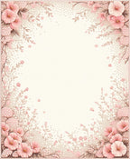 Soft Pink Floral Vine Pattern Rug