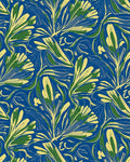 Abstract Green Yellow Floral Pattern Rug