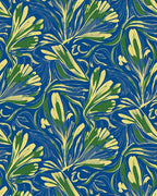 Abstract Green Yellow Floral Pattern Rug