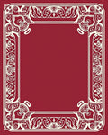 Intricate Floral Scrollwork Border Design Rug