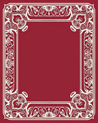 Intricate Floral Scrollwork Border Design Rug