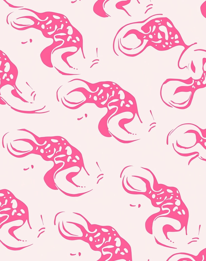 Pink Abstract Organic Pattern Rug