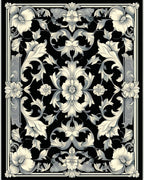 Ornate Floral Scrollwork Pattern Rug