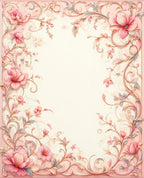 Soft Pink Floral Vine Jacquard Rug