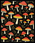 Red Yellow Mushroom Pattern Rug