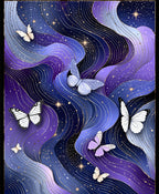 Deep Space Butterflies Swirls Rug