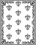 Classic Fleur-de-lis Border Pattern Rug