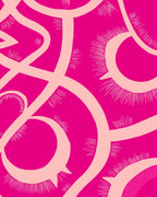 Bold Pink Abstract Swirl Pattern Rug