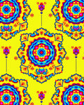 Vibrant Floral Medallion Pattern Rug