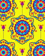 Vibrant Floral Medallion Pattern Rug