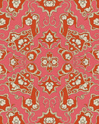 Crimson Coral Floral Medallion Rug