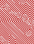 Dynamic Red White Swirl Geometric Rug