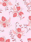 Whimsical Pink Floral Pattern Rug