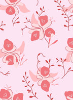 Whimsical Pink Floral Pattern Rug