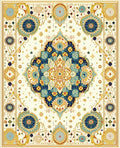 Ornate Medallion Floral Pattern Rug