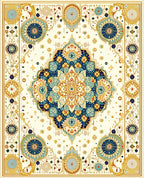 Ornate Medallion Floral Pattern Rug