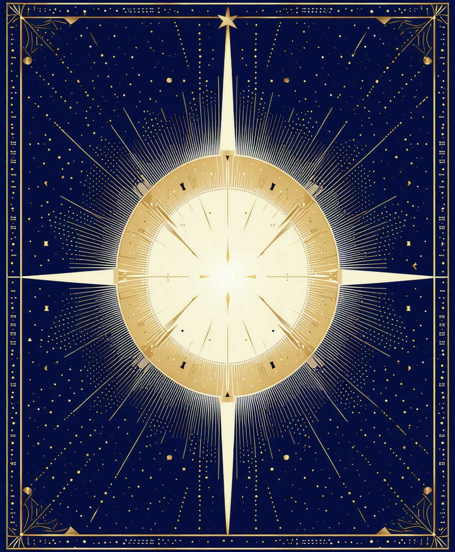 Golden Starburst Celestial Design Rug