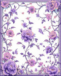 Purple Floral Vine Pattern Rug