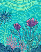 Undersea Floral Aquatic Pattern Design Rug