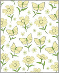 Yellow Buttery And Daisy Pattern Rug