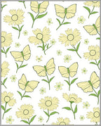 Yellow Buttery And Daisy Pattern Rug