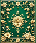 Elegant Floral Vine Scroll Rug