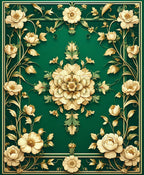 Elegant Floral Vine Scroll Rug