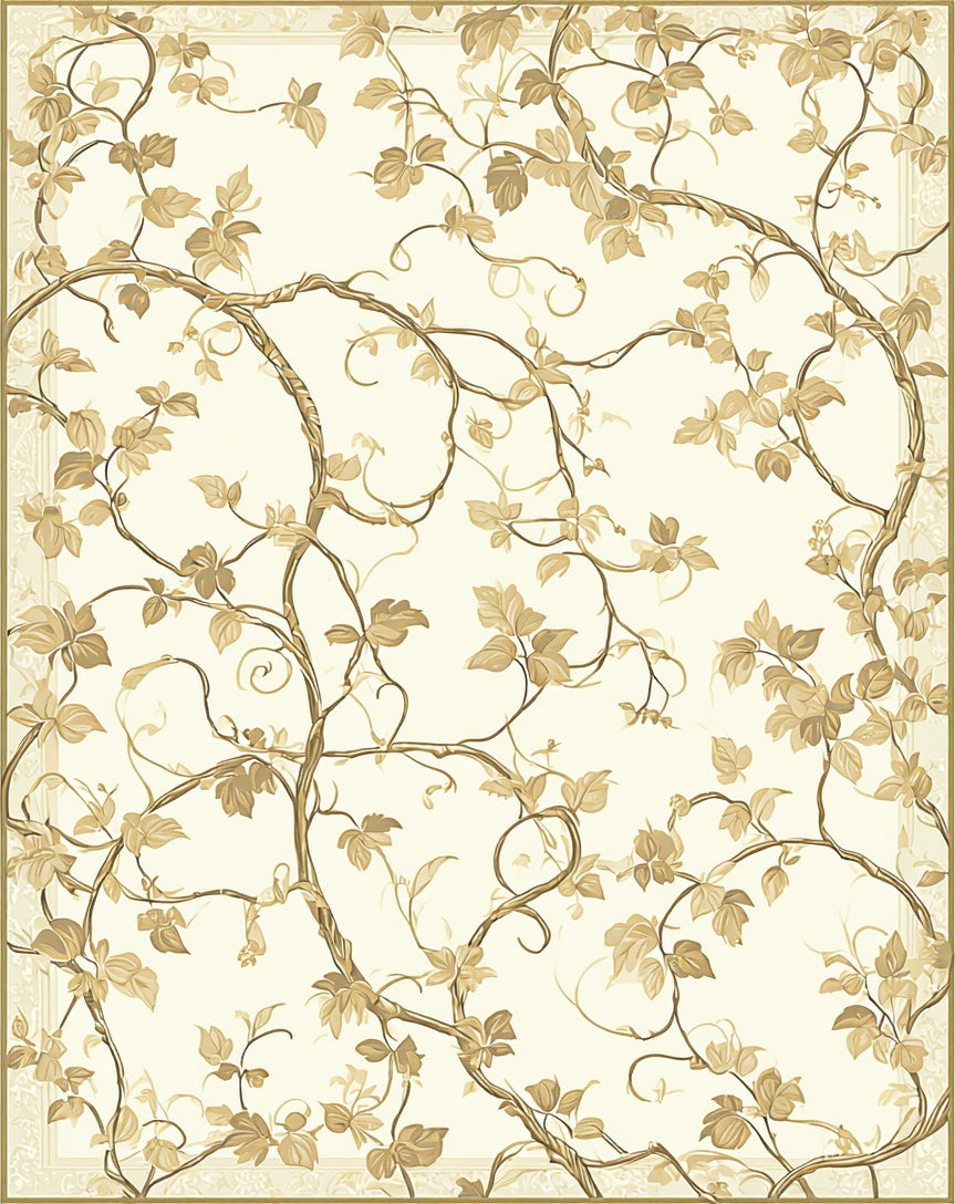 Classic Botanical Vine Cream Rug
