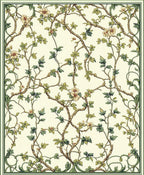 Botanical Vines Delicate Blossoms Rug
