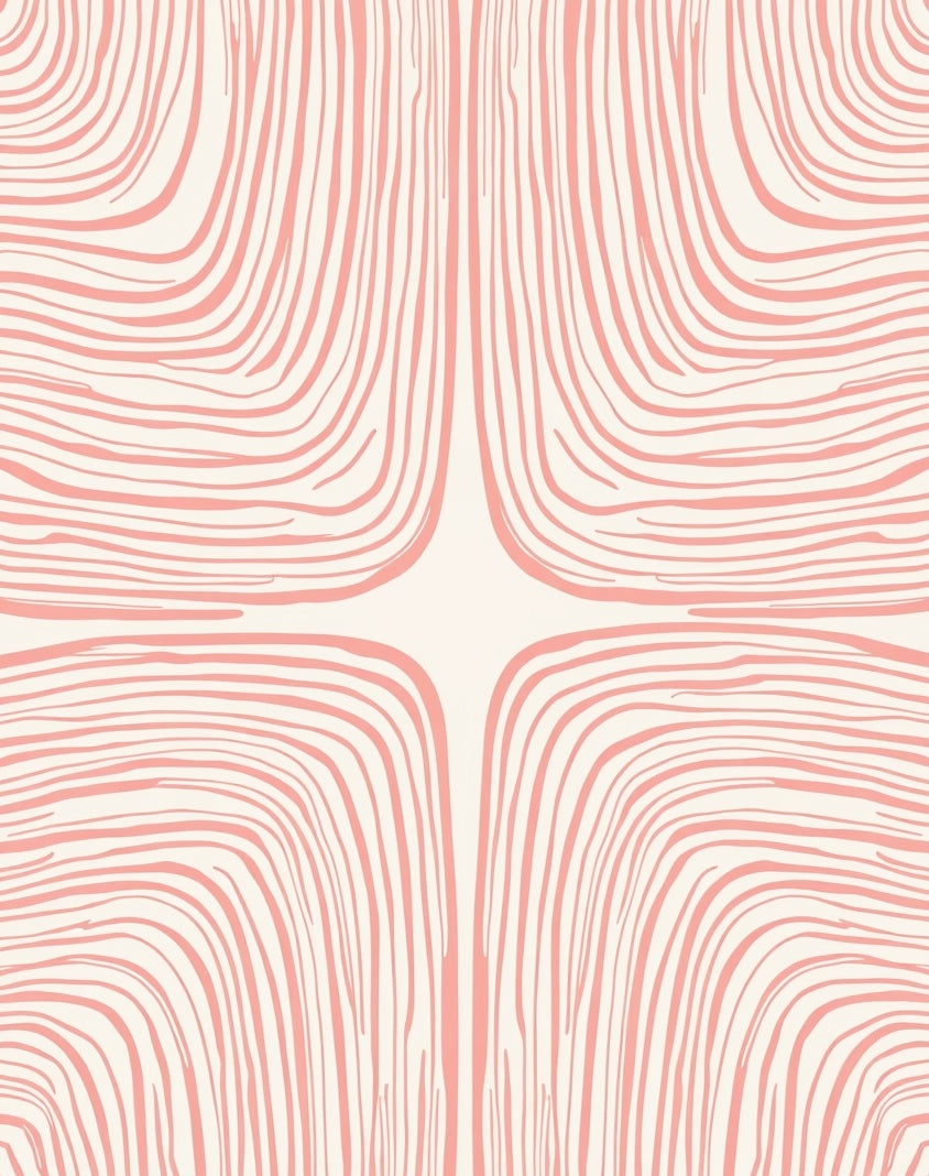 Coral Organic Lines Pattern Rug