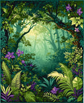 Lush Forest Purple Floral Pattern Rug