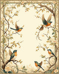 Bird Floral Branch Art Nouveau Rug