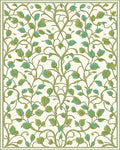 Lush Green Leafy Vine Pattern Rug