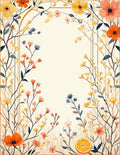 Whimsical Flower Border With Orange Slice Rug