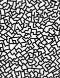 Abstract Black White Maze Pattern Rug