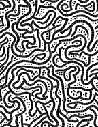 Abstract Black White Maze Pattern Rug
